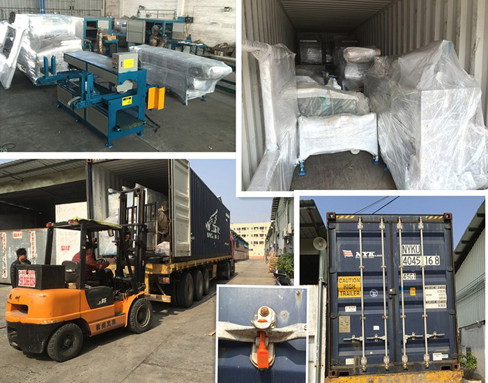 發往泰國客戶的貨柜--400型圓木多片鋸生產線