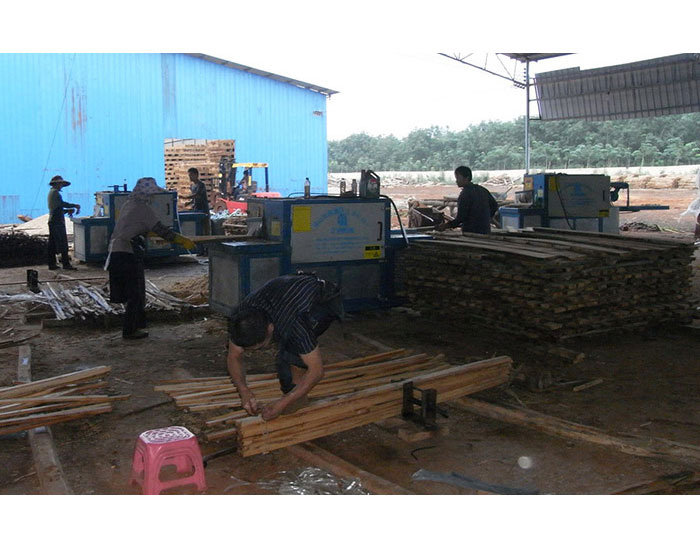 海南島-圓木-方木-多片鋸加工現場